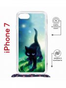 Чехол-накладка iPhone 7/8/SE (2020) Kruche Magrope Print Черный кот