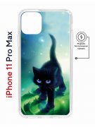 Чехол-накладка iPhone 11 Pro Max Kruche Magnet Print Черный кот