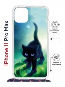 Чехол-накладка Apple iPhone 11 Pro Max (598921) Kruche PRINT Черный кот
