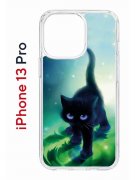 Чехол-накладка Apple iPhone 13 Pro (606543) Kruche PRINT Черный кот