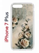 Чехол-накладка iPhone 7 Plus/8 Plus Kruche Print Белая роза