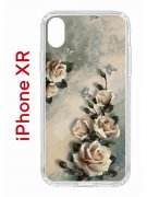 Чехол-накладка iPhone XR Kruche Print Белая роза