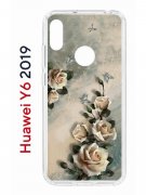 Чехол-накладка Huawei Y6 2019/Y6s 2019/Honor 8A/8A Pro Kruche Print Белая роза