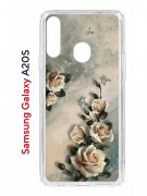 Чехол-накладка Samsung Galaxy A20S (588937) Kruche PRINT Белая роза