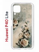 Чехол-накладка Huawei P40 Lite  (588940) Kruche PRINT Белая роза