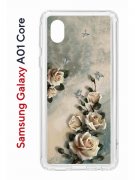 Чехол-накладка Samsung Galaxy A01 Core Kruche Print Белая роза