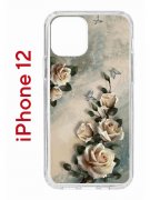 Чехол-накладка iPhone 12/12 Pro Kruche Print Белая роза