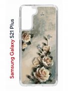 Чехол-накладка Samsung Galaxy S21 Plus (594681) Kruche PRINT Белая роза