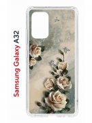 Чехол-накладка Samsung Galaxy A32 (598888) Kruche PRINT Белая роза