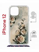 Чехол-накладка iPhone 12/12 Pro Kruche Magrope Print Белая роза