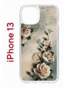 Чехол-накладка iPhone 13 Kruche Print Белая роза