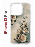 Чехол-накладка iPhone 13 Pro Kruche Print Белая роза