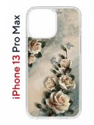 Чехол-накладка Apple iPhone 13 Pro Max (606544) Kruche PRINT Белая роза
