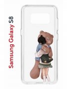 Чехол-накладка Samsung Galaxy S8 (583853) Kruche PRINT Девочка с мишкой