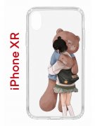 Чехол-накладка Apple iPhone XR (580656) Kruche PRINT Девочка с мишкой