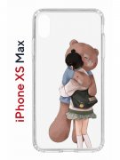 Чехол-накладка Apple iPhone XS Max (580655) Kruche PRINT Девочка с мишкой