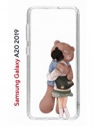 Чехол-накладка Samsung Galaxy A20 2019 (580663) Kruche PRINT Девочка с мишкой
