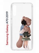 Чехол-накладка Samsung Galaxy A70 2019 (580673) Kruche PRINT Девочка с мишкой