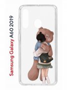 Чехол-накладка Samsung Galaxy A60 2019 (583859) Kruche PRINT Девочка с мишкой