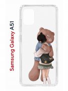 Чехол-накладка Samsung Galaxy A51 (582691) Kruche PRINT Девочка с мишкой