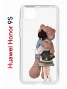 Чехол-накладка Huawei Honor 9S/Huawei Y5p Kruche Print Девочка с мишкой