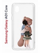Чехол-накладка Samsung Galaxy A01 Core (593952) Kruche PRINT Девочка с мишкой