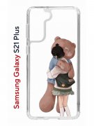 Чехол-накладка Samsung Galaxy S21 Plus (594681) Kruche PRINT Девочка с мишкой