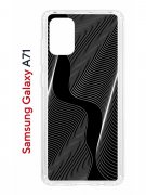 Чехол-накладка Samsung Galaxy A71 (582679) Kruche PRINT Line black