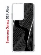 Чехол-накладка Samsung Galaxy S21 Ultra Kruche Print Line black
