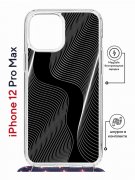 Чехол-накладка iPhone 12 Pro Max Kruche Magrope Print Line black