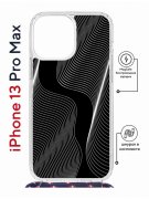 Чехол-накладка iPhone 13 Pro Max Kruche Magrope Print Line black