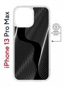 Чехол-накладка iPhone 13 Pro Max Kruche Magnet Print Line black
