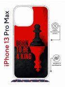 Чехол-накладка iPhone 13 Pro Max Kruche Magrope Print Born to be a King