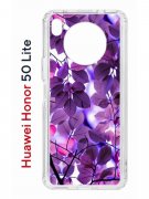 Чехол-накладка Huawei Honor 50 Lite/Nova 8i Kruche Print Purple leaves