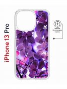 Чехол-накладка iPhone 13 Pro Kruche Magnet Print Purple leaves