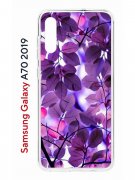 Чехол-накладка Samsung Galaxy A70 2019 (576908) Kruche PRINT Purple leaves