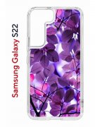 Чехол-накладка Samsung Galaxy S22 (610633) Kruche PRINT Purple leaves