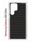 Чехол-накладка Samsung Galaxy S22 Ultra Kruche Print Карбон