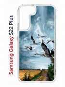 Чехол-накладка Samsung Galaxy S22 Plus Kruche Print Журавли