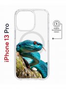Чехол-накладка iPhone 13 Pro Kruche Magnet Print Змея