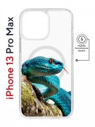 Чехол-накладка iPhone 13 Pro Max Kruche Magnet Print Змея