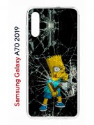 Чехол-накладка Samsung Galaxy A70 2019 Kruche Print Барт Симпсон