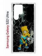Чехол-накладка Samsung Galaxy S22 Ultra Kruche Print Барт Симпсон