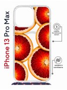 Чехол-накладка iPhone 13 Pro Max Kruche Magrope Print Orange