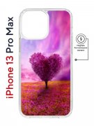 Чехол-накладка iPhone 13 Pro Max Kruche Magnet Print Pink heart