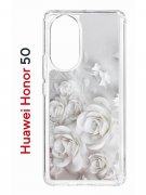 Чехол-накладка Huawei Honor 50/Nova 9 Kruche Print White roses