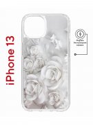 Чехол-накладка iPhone 13 Kruche Magnet Print White roses