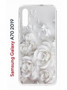 Чехол-накладка Samsung Galaxy A70 2019 Kruche Print White roses