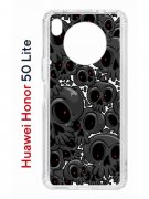 Чехол-накладка Huawei Nova 8i (610636) Kruche PRINT Skull gray