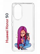 Чехол-накладка Huawei Nova 9 (610635) Kruche PRINT Pink Hair